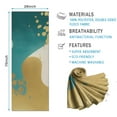 thumbnail image 2 of Teal and Gold Marble Wavy Lines Pattern Hot Yoga Mat Towel Non Slip for Hot Yoga - Quick-Drying Yoga Mat Cover with 4 Corner Pockets with Travel Bag - Hot Yoga Towel Non Slip 70"x26", 2 of 6
