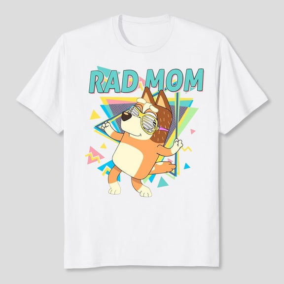Rad Mom Blu.ey Cartoon Shirt, Men's and Women's Graphic Tee 100% Cotton by TBun, Full Sizes S-5XL