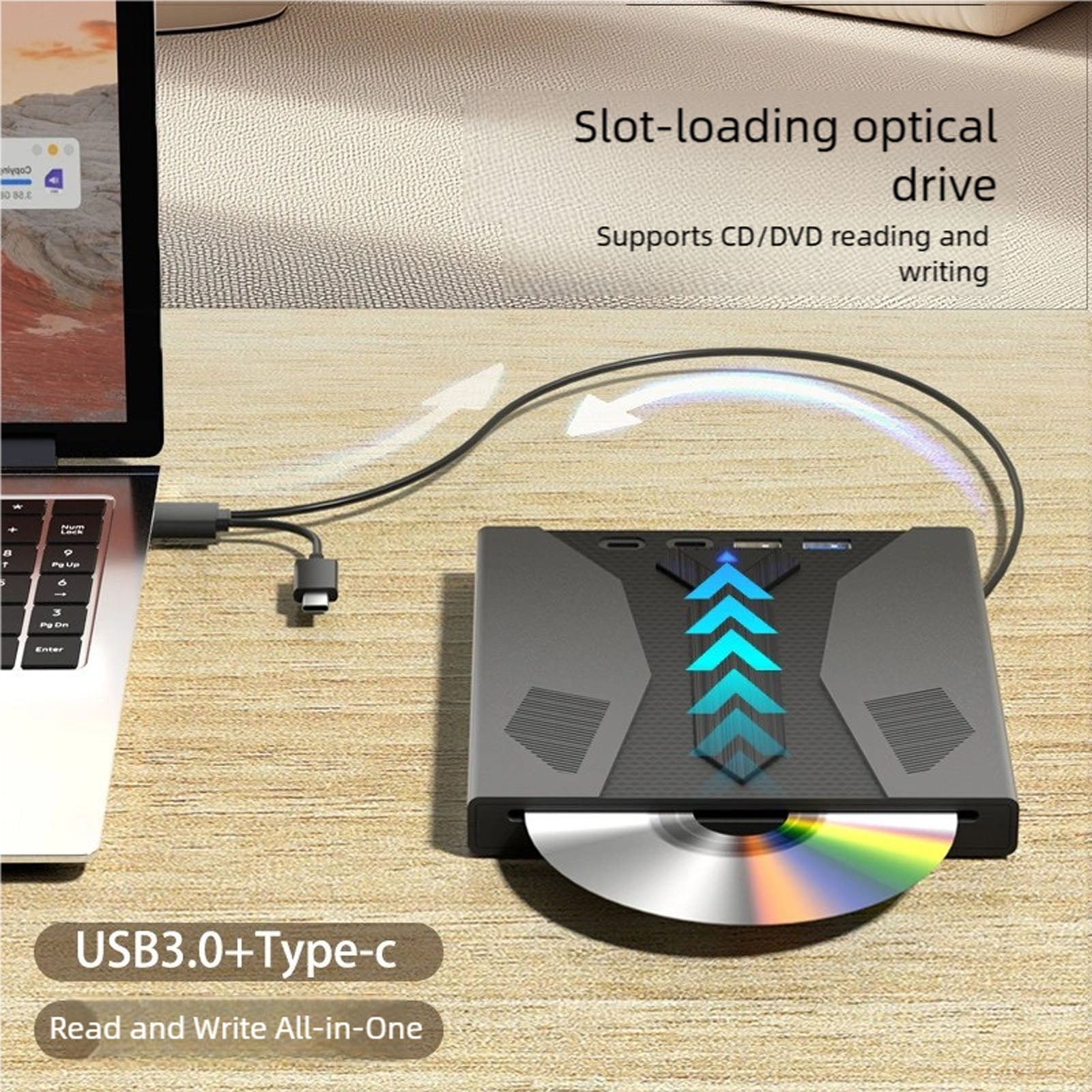 Compactly Slot Loading External Disc Drive External Opticals Drive Effortless Installation Lightweight Disc Burners