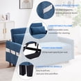 thumbnail image 4 of 55.1" Convertible Sofa Bed Couch, Adjustable Pull Out Sofa Bed With Storage Pockets, 2 Soft Pillows, Dual USB Ports, For Small Space Apartment, 4 of 9
