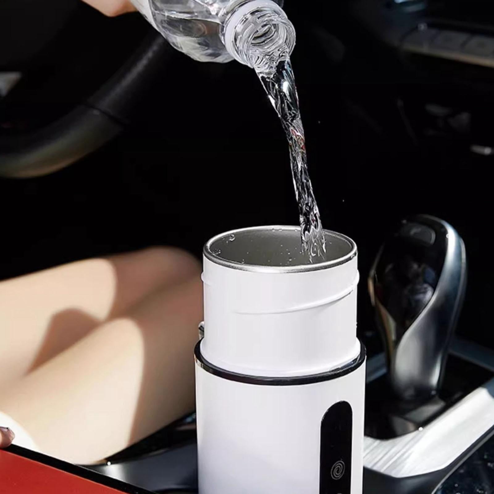 BIBABLYKE Portable Electric Travel Kettle 12V/24V Car Heater with Built In Stirring Function Easy to Carry for Drink Coffee Milk