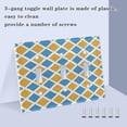 thumbnail image 4 of 3 Gang Light Switch Cover Plate Blue Yellow Block Wall Plate Decorate Electrical Outlet Cover Plates 4.56”x4.48”, 4 of 8