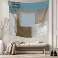 thumbnail image 5 of Teal Blue Large Tapestry for Bedroom Wall Hanging Tapestry,Brown White Minimalist Retro Smear Ombre Art Ceiling Backdrop Tapestries Poster Blanket Wall Decor for Teens Room Living Room 86" x 104", 5 of 8