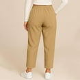 thumbnail image 6 of Tqyyweavej Women's Plus Corduroy Pants Drawstring Wide Leg Loose Tapered Trousers Oversized Solid Color Pants with Pockets Gifts for Women, 6 of 9