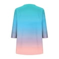 thumbnail image 4 of Heisall Womens Ombre Summer Shirts Gradient Color Short Sleeve Vacation Tunic Tops Oversized Tshirts V Neck Blouses Tops, 4 of 5