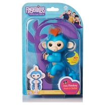 Fingerlings - Interactive Baby Monkey- Boris (Blue with Orange Hair) by WowWee - Electronic Pets