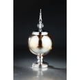 thumbnail image 2 of CC Home Furnishings 18.5" Amber and Silver Globe Shaped Glass Jar with Finial Lid, 2 of 2