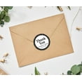 thumbnail image 3 of Darling Souvenir Round 45 Pcs Polka Dot Border Thank You Stickers Personalized Bride Groom Names And Date Envelope Seals-Black, 3 of 3