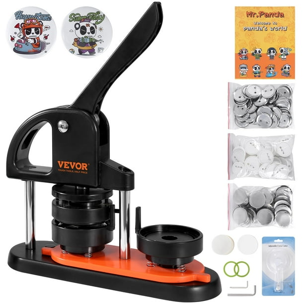 Máquina para hacer botones VEVOR, fabricante de alfileres de 58 mm con 100 piezas de botones