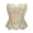 Beige, variant on Women's Overbust Corset Top Strapless Hollow Out Mesh Patchwork Bustier Top Elegant Boning Support Corsets S