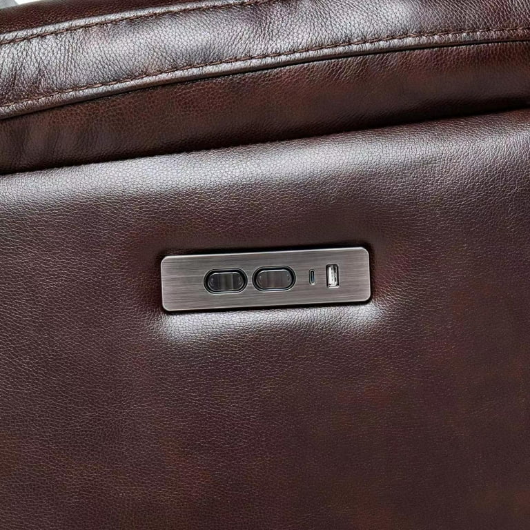 Magellan leather on sale power reclining sofa