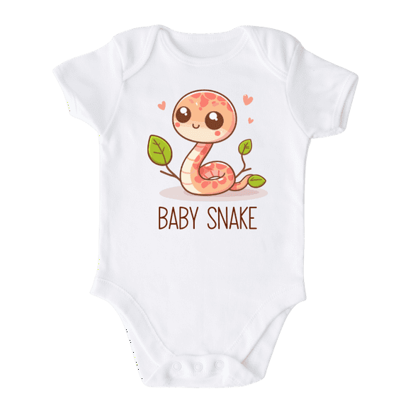 Baby Snake Zodiac Baby Bodysuit, Newborn Outfit, Baby Clothes, Gift for Children 12m White