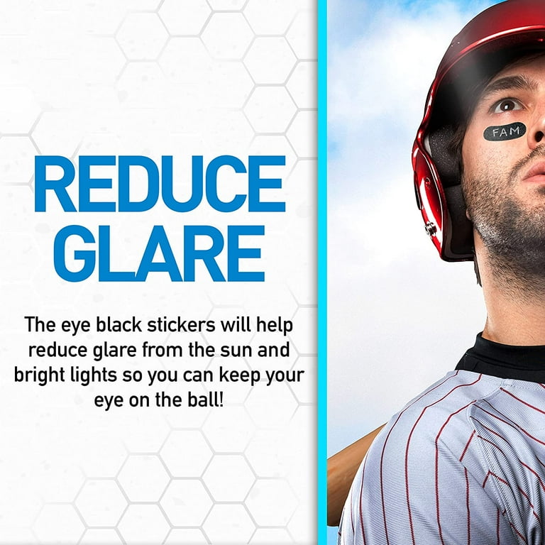 Eye Black Stickers for Kids - Customizable Lettering Baseball and Football Eye Black Stickers - White Pencil Included - Includes 24 Pairs