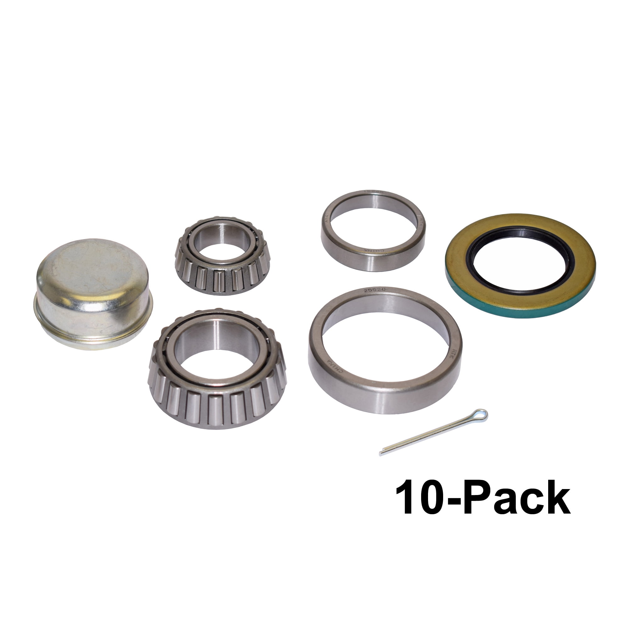 Trailer Bearing Repair Kit For 13/4 To 11/4 Inch Tapered Spindle 10