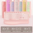 thumbnail image 7 of Wireless Keyboard and Mouse Combo - Ergonomic Wave Rechargeable Keyboard with Soft Leather Wrist Rest, RGB Backlit -Pink, 7 of 7
