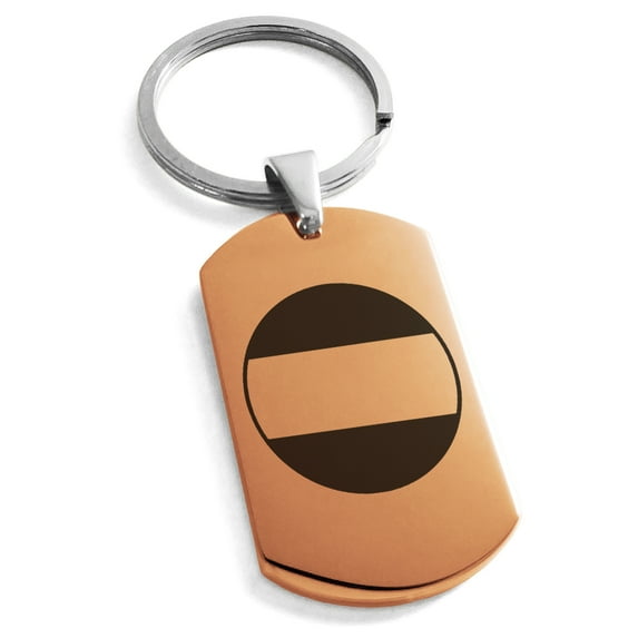 Stainless Steel Nitta Samurai Crest Engraved Dog Tag Keychain Keyring