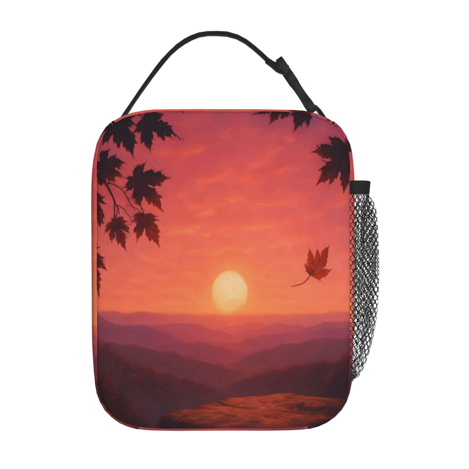 Lunch Bag For Women Men Insulated Portable Lunch Box Bento Box Office Picnic Travel Cooler Bag Autumn Sunset
