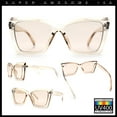 thumbnail image 2 of Womens Oversized Rectangle Cat Eye Plastic Retro Mod Minimal Sunglasses All Peach, 2 of 8