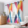thumbnail image 2 of Yayeee Window Curtains Light Filtering 63"x42" Grommet Panel Pair Home Living Room Decor, Colorful Triangles, 2 of 7