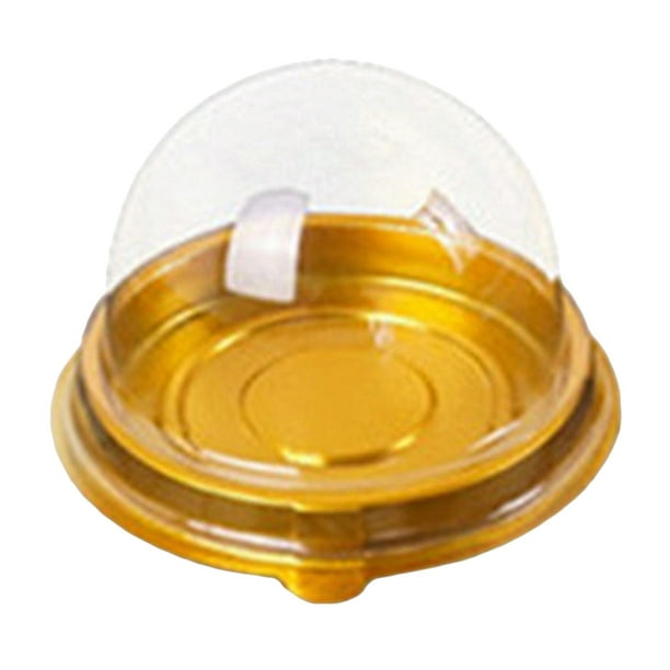 Mini Contenedores para Tartas SAYOO postres Redondos Cupcake Box con tapas de Domo transparente