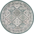 thumbnail image 3 of nuLOOM Becca Traditional Tiled Area Rug, 6', Round, Becca Blue, 3 of 8