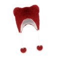 thumbnail image 2 of Gorro de con orejas de oso, gorro con protección para los oídos, suave y cálido, para ciclismo y escalada al aire libre Rojo, 2 of 8