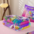 thumbnail image 5 of Homewish Cute Unicorn Zipper Twin Comforter Sets with Fitted Sheet and 2 Pillowcases，Colorful Flowers Watercolor Splatter Ink Zipper Bedding Set For Kids Girls,Pink Reversible,4 Pieces, 5 of 7