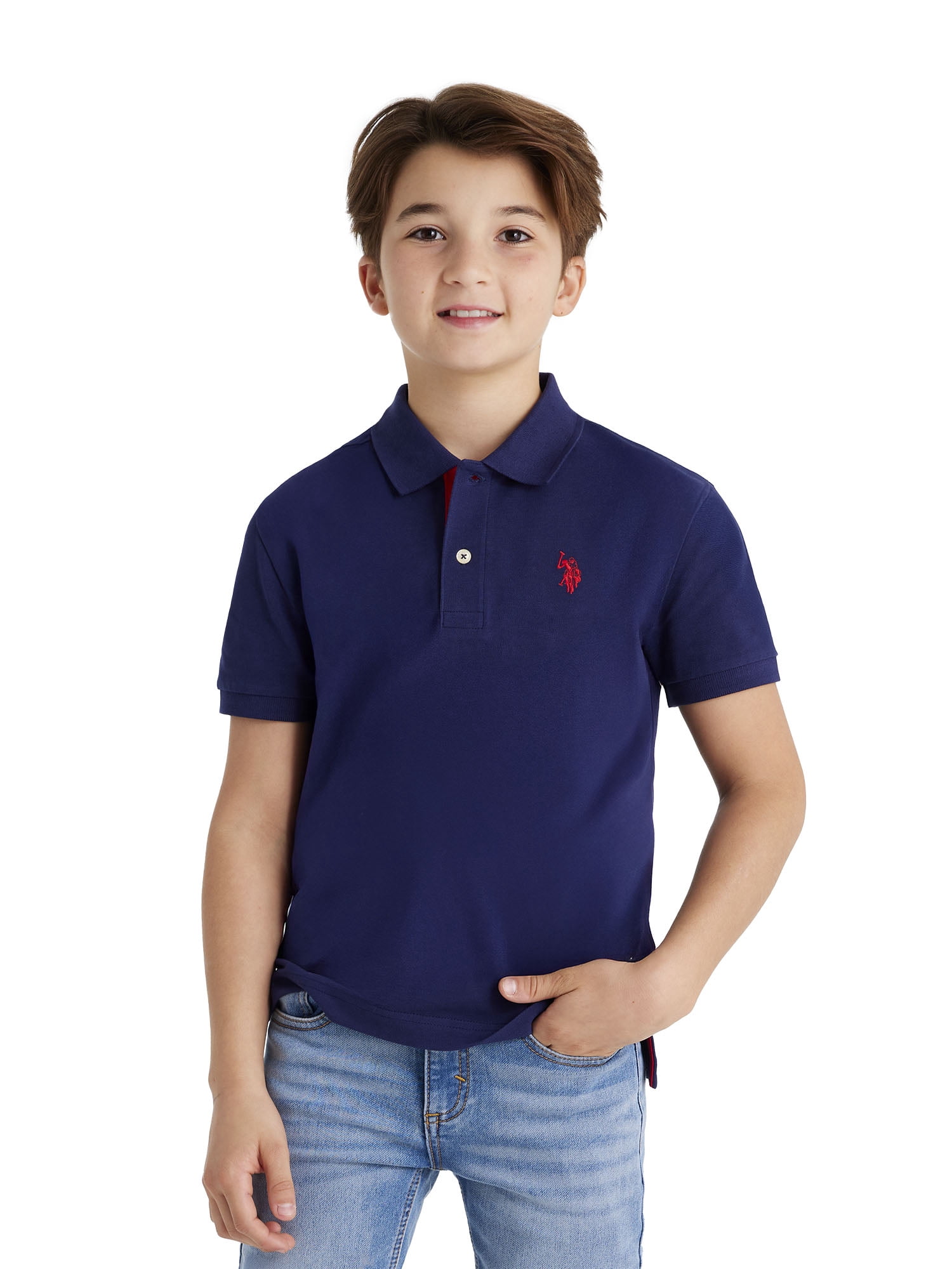 U.S. Polo Assn. Boys Pique Polo Shirt, 2-Pack, Sizes 4-18