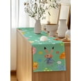thumbnail image 5 of Table Runner 120 Inches Long for Kitchen Dining, Spring Easter Dresser Scarf Farmhouse, Dining Table Decorations for Wedding/Parties, Bunny Colorful Eggs Floral Green 13 x 120 In, 5 of 8