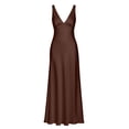 thumbnail image 3 of ZQUUVOU Maxi Dresses for Women Sleeveless V Neck Formal Evening Dresses Long Flowy Casual Wedding Guest Dresses Coffee, 3 of 4