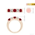 thumbnail image 5 of ANGARA Natural Shared Prong 1.11 ct Ruby and Diamond Half Eternity Ring in 14K Rose Gold for Women (Size-4.2mm) | July Birthstone, Birthday, Anniversary, Jewelry Gift for Women | Natural Ruby Ring, 5 of 9