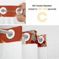 thumbnail image 2 of No Hook Japanese Style Shower Curtain with Snap in Liner Set, Red Farmhouse Botanical Peony Birds Waterproof Fabric Bathroom Curtains with See Through Top Window, Hotel Style Small 36 x 78 Inch, 2 of 9
