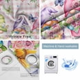 thumbnail image 2 of Watercolor Gnomes Floral Blackout Curtains for Bedroom, Spring Butterflies Flowers Pink Plaid Thermal Insulated Kitchen Drapes with Grommets, Light Blocking Window Treatment, 2 Panels 42" x 45", 2 of 7