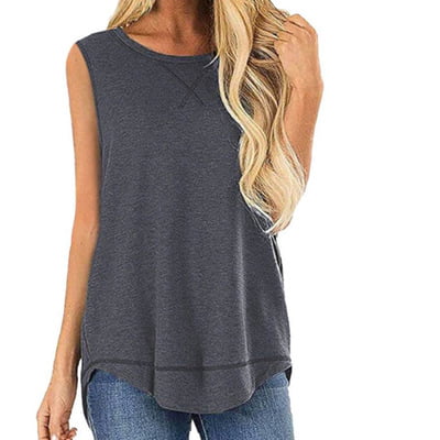 Color : Schwarz, Size : XL Women T Shirt Fashion Womens Summer Loose Sleeveless T-Shirt Blouse Tops Cosy Wild Tight Super Quality Blue Black Red White for Womens