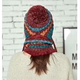 thumbnail image 1 of Taian, gorro de invierno para mujer, conjunto de bufanda circular peruana, gorros con orejeras de esquí, gorros de doble capa con forro polar, pompones rojos ZefeiWu 8390614093263, 1 of 1