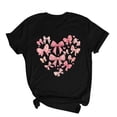 thumbnail image 2 of Puntoco Liquidación de blusas cortas para mujer, blusa de manga corta con estampado de moda para mujer, camiseta divertida con cuello redondo, 2 of 5