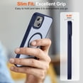 thumbnail image 4 of KOMI Magnetic for iPhone 13 Case, [Compatible with MagSafe][10 FT Military Grade Drop Protection] [2+Tempered Glass Screen Protector] Non-Slip Heavy Duty Full-Body Shockproof Phone Case, Navy Blue, 4 of 4
