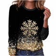 thumbnail image 2 of Titcea Christmas Tops for Women Long Sleeve Crewneck Fashion Xmas Print Cute Pullover Loose Comfy Lightweight Casual Tops, 2 of 9