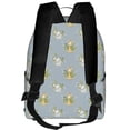 thumbnail image 3 of Lsque Baby Elephant Giraffe Pattern Backpack – School Travel Canvas Daypack with Ergonomic Padded Straps, Multiple Compartments & Leather Handle, 3 of 5