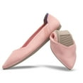 thumbnail image 2 of Zhabtuc Women's Knit Flats, Pointed Toe Breathable Knit Ballet Flats Shoes Pink Size 5.5, 2 of 6