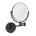 thumbnail image 5 of 8'' LED Lighted Wall Mount Plug-in Two-Sided Makeup Vanity Mirror, Matte Black, 1X/10X Magnification, by Fixsen, 5 of 7