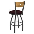 thumbnail image 3 of 830 Voltaire 25" Swivel Counter Stool with Pewter Finish, Medium Back and Canter Bordeaux Seat, 3 of 3