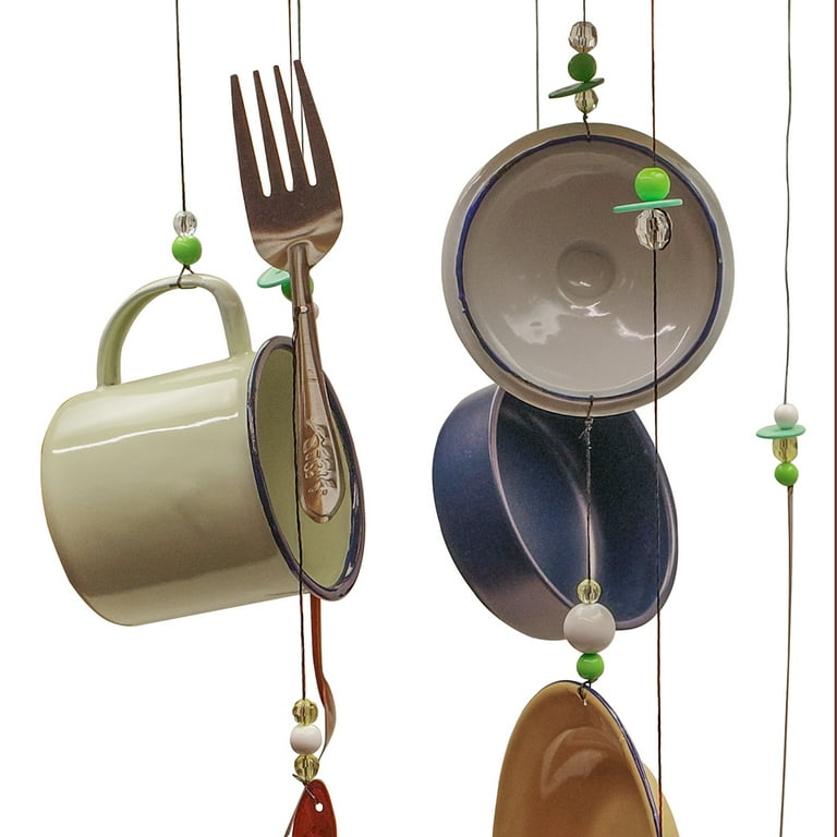 Utensils Outdoor Wind Chime Enamel Dish Camping Pots Pans Outside Metal Yard Art Utensils Outdoor Wind Chime Enamel Dish Camping Pots Pans Outside Metal Yard Art