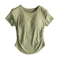 thumbnail image 2 of Crop Tops for Women Cute Trendy Basic Tight Rounk Neck Blouse Short Sleeve Crop Tops Flash Picks, 2 of 4