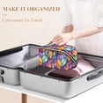 thumbnail image 3 of FORMRS Makeup Bag Travel Cosmetic Organizer for Women Fold Flat Zipper Pouch with Handle, Colorful Leaves, 3 of 8