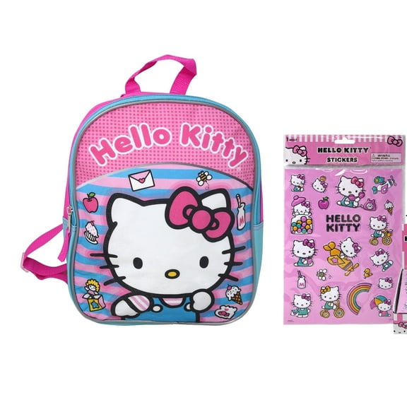 Hello Kitty 11" Mini Backpack & 1 pc Sticker