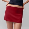 thumbnail image 2 of Sexlip Womens High Waist Pleated Mini Skirt Elastic Waist Design Lightweight Fabric Relaxed Silhouette for Casual Outings Red S, 2 of 7