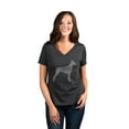 thumbnail image 2 of Thread Tank Doberman Dog Silhouette Women's Relaxed V-Neck T-Shirt Tee Charcoal Medium, 2 of 4