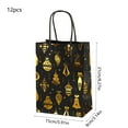 thumbnail image 3 of 12 Pcs Christmas Party Favors Bags Black and Gold Christmas Goodie Gift Paper Bags with Handles Xmas Tree Reindeer Snowflake Candy Treat Pouch for Xmas Party Decoration Holiday Supplies, 3 of 6