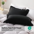 thumbnail image 2 of Kelnaro Ruffled Pillow Cases Standard 20"x26", 2 Pack Microfiber, Elegant Ruffle Pillow Shams for Bedroom Decor, Black, 2 of 5